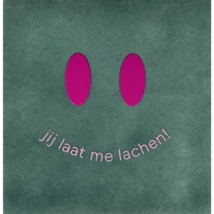 Tegeltje Jij laat me lachen. groen/roze
