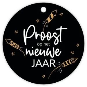 Kadolabel. Proost op het nieuwe jaar
