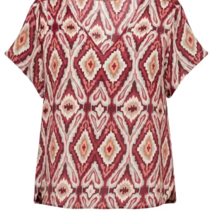 sale CARBELLY MIKASI SS V-NECK TOP AOP