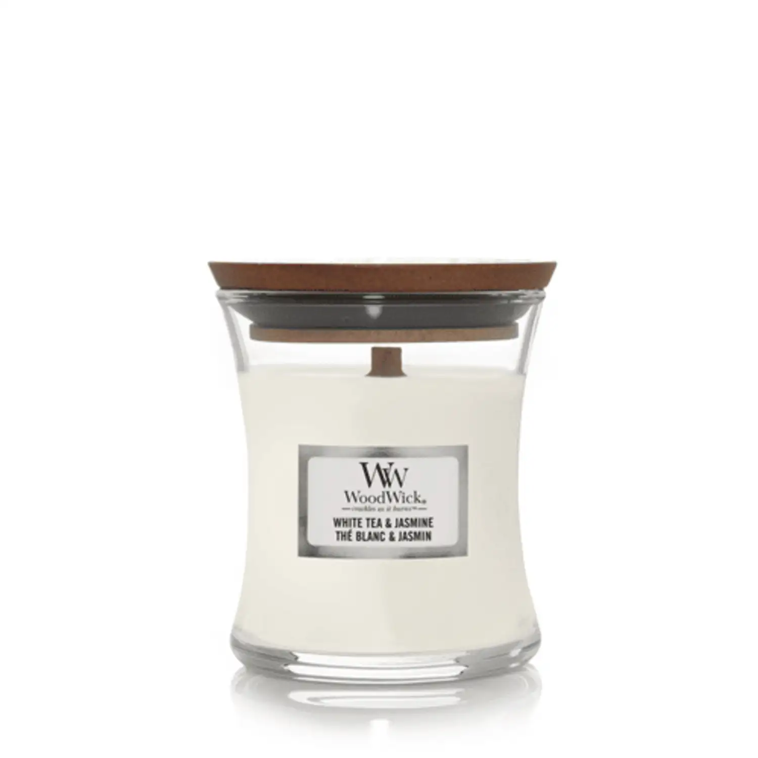 Woodwick mini White Tea & Jasmine Candle