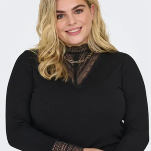 CARTILDE RIB LACE L/S TOP JRS NOOS