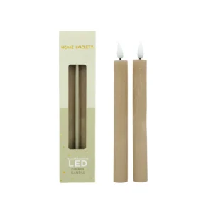 LED Dinerkaarsen Recharge Set 2 beige