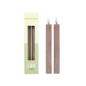 LED Dinerkaarsen Recharge Set 2 stoffig roze