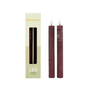 LED Dinerkaarsen Recharge Set 2 bourgondisch rood