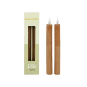LED Dinerkaarsen Recharge Set 2 bruin