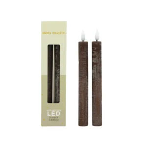 LED Dinerkaarsen Recharge Set 2 donker bruin