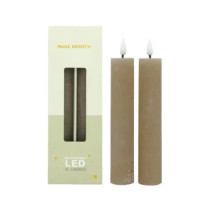 LED XL Dinerkaarsen Recharge Set 2 beige