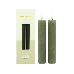 LED XL Dinerkaarsen Recharge Set 2 groen