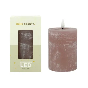 LED Stompkaarsen Recharge stoffig roze