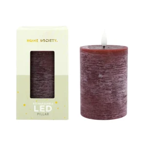 LED Stompkaarsen Recharge bourgondisch rood