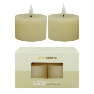 LED Mini Stompkaarsen Recharge Set 2 gebroken wit