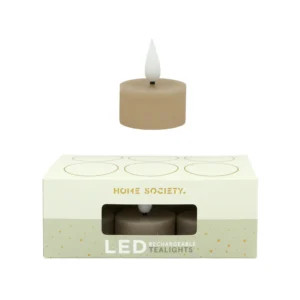 LED Theelichtjes Recharge Set 6 beige