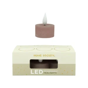 LED Theelichtjes Recharge Set 6 stoffig roze