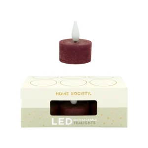 LED Theelichtjes Recharge Set 6 bourgondisch rood