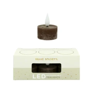LED Theelichtjes Recharge Set 6 donker bruin